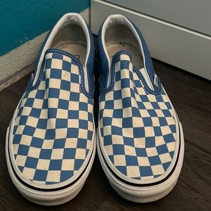 blue checkered vans